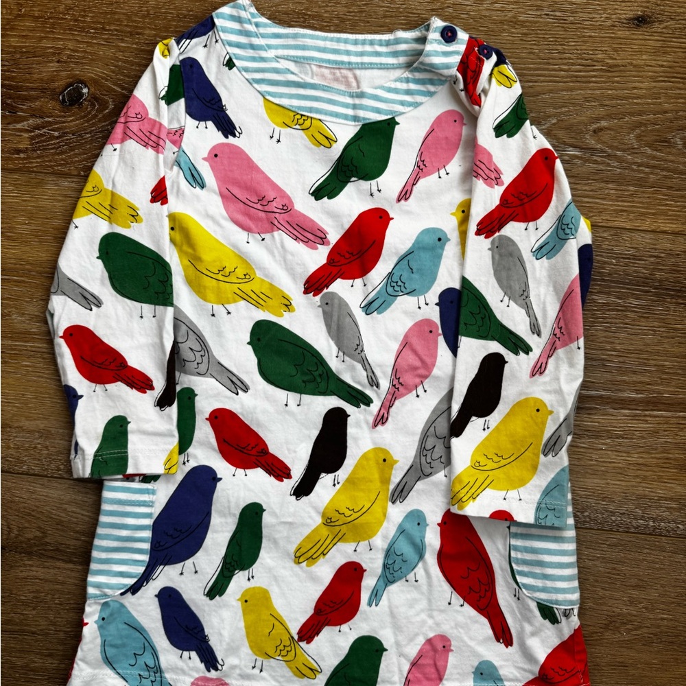 Colorful Bird Print Dress
